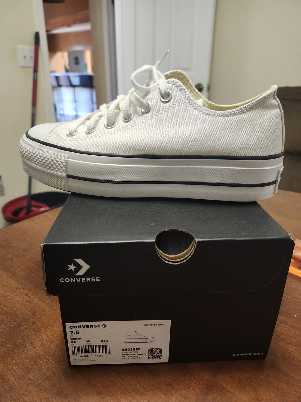 Converse Women's Platform Low Top Canvas Sneaker in White